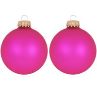 8x Bubblegum roze glazen kerstballen mat 7 cm kerstboomversiering