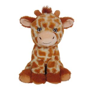 Knuffeldier Giraffe Elvira - zachte pluche stof - wilde dieren knuffels - bruin - 24 cm