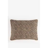 Sissy-Boy Bruin jacquard kussen met leopard print