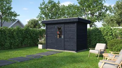 Lugarde Select Modern tuinhuis Hoeven 300x200cm - Zwarte olie- Plat dak- - Lugarde Select