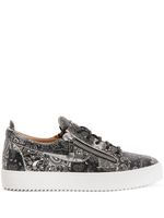 Giuseppe Zanotti baskets en cuir à motif cachemire - Noir
