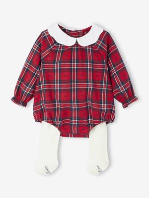 Kerst babyset flanellen bloomer en maillot collab vertbaudet x Envie de Fraise rood Kerst babyset flanellen bloomer en maillot collab vertbaudet x Envie de Fraise rood