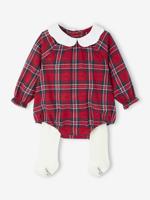 Kerst babyset flanellen bloomer en maillot collab vertbaudet x Envie de Fraise rood
