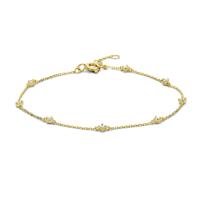 14k Geelgouden Armband met Zirkonia - 16,5-18,5 cm