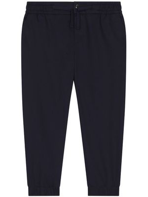 Dolce & Gabbana Kids pantalon de jogging à plaque logo - Bleu