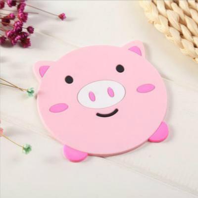 4 STKS cartoon koffie siliconen Cup mat placemat Drink Coaster keuken tabel pad (roze)
