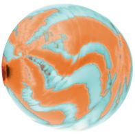 LG Imports stuiterbal Fire junior 4,5 cm turquoise/oranje - thumbnail