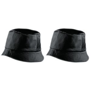 4x stuks vissershoedjes/zonnehoedjes zwart voor volwassenen
