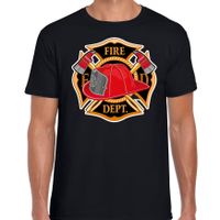 Brandweer logo verkleed t-shirt / outfit zwart voor heren - thumbnail