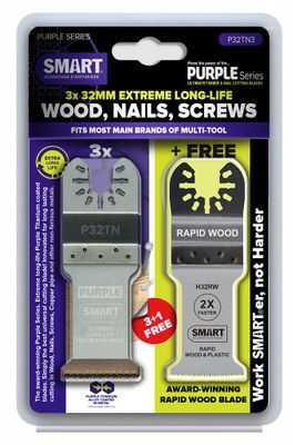 SMART blades UN PUR 32x52mm BiM Titaan blad 3+1st voor multitool