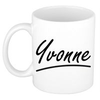 Yvonne voornaam kado beker / mok sierlijke letters - gepersonaliseerde mok met naam   - - thumbnail