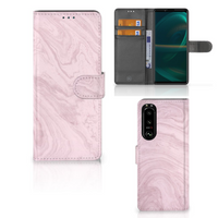 Sony Xperia 5III Bookcase Marble Pink - Origineel Cadeau Vriendin