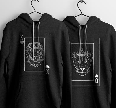 Leeuw en leeuwin couple hoodies
