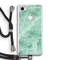 Groen marmer: Pixel 3 Transparant Hoesje met koord
