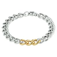 Armband Gourmetschakel geelgoud-zilveren kern 8,5 mm 19 cm
