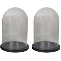 2x Stuks glazen decoratie stolpen op plateau zwart 22 cm