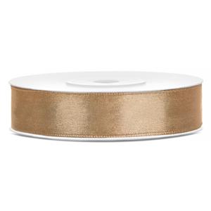 Decoratie satijn sierlint - goud - 12 mm x 25 meter - Cadeaulint satijnlint - verpakking