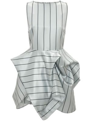 JW Anderson robe-chemise rayée à ourlet péplum - Gris