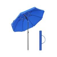 Strandparasol met UPF 50+ UV-bescherming, Blauw / Ø 180 cm Strandparasol met UPF 50+ UV-bescherming, Blauw / Ø 180 cm