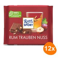 Ritter Sport - Rum Rozijnen Hazelnoten - 12x 100g