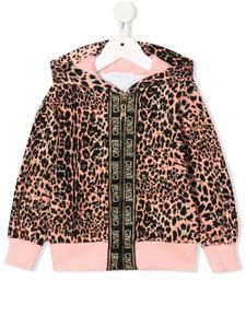 Roberto Cavalli Junior hoodie à imprimé léopard - Rose