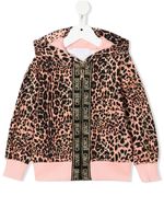 Roberto Cavalli Junior hoodie à imprimé léopard - Rose