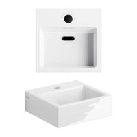 Clou Flush 1 fontein - 28x27x9cm - met kraangat - met plug - keramiek Wit CL/03.03010