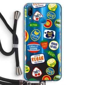 Fruitsticker: Huawei P20 Lite Transparant Hoesje met koord