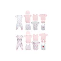 Kledingset DKD Home Decor Wit Roze (2 Stuks) Katoen 0-6 Maanden