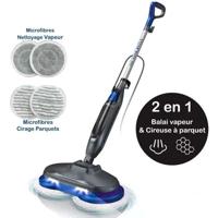 Stoomreiniger dweil - EZICLEAN - STEAM WAVE 360 - 1200 W - 24 g/min - 450 ml - Zwart / Blauw