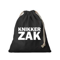 Canvas knikkerzak - zwart - met sluitkoord - voor jongens en meisjes
