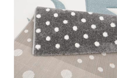 Karpet24 Pastel kids - Zacht Kinderkamer Vloerkleed met Sterren en Manen in Blauw-Grijs -80 x 150 cm