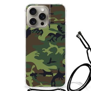 iPhone 15 Pro Max Doorzichtige Silicone Hoesje Army Dark