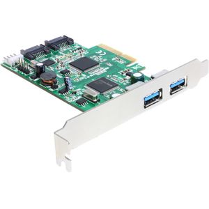 DeLOCK PCIe Card naar 2 x external USB 3.0/2 x internal SATA 6 Gb/s controller 89359