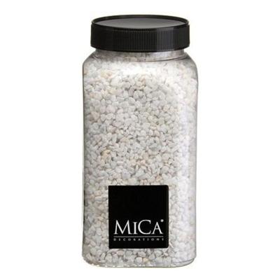 Mica Decorations decoratie stenen/granulaat - 650ml - wit - hobby steentjes