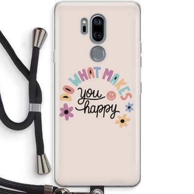 Happy days: LG G7 Thinq Transparant Hoesje met koord