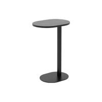 Goossens Bijzettafel Oval, Voet ovaal metaal ral 9005 zwart, blad