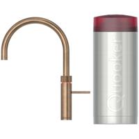 Quooker Fusion Round Keukenkraan Set - Kokend Warm- en Koud Water - Messing Patina - Inclusief COMBI+ Reservoir