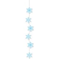 Sneeuwvlokken decoratie papieren slinger 108 cm   -