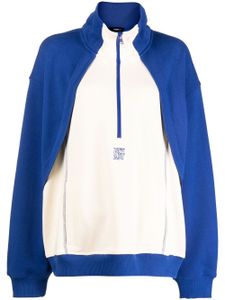 Goen.J sweat zippé à empiècements contrastants - Bleu