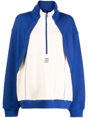 Goen.J sweat zippé à empiècements contrastants - Bleu