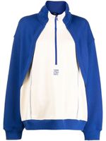 Goen.J sweat zippé à empiècements contrastants - Bleu