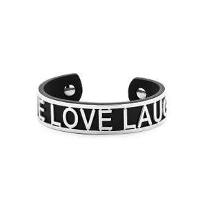 Key Moments 8KM-B00480 Bangle met tekst Live love laugh, one-size zwart