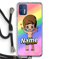 Chibi Maker man: Motorola Moto G9 Plus Transparant Hoesje met koord