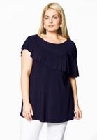 Yoek Tuniek flare volant | Blauw | Maat XXL