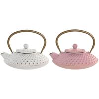Theepot Home ESPRIT Wit Roze Roestvrij staal Ijzer (2 Stuks)