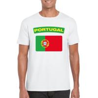 Portugal supporters t-shirt - met vlag print - wit - voor heren - landen - kleding