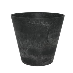 Ter Steege Plantenpot/bloempot - natuursteen look zwart - D22 x H20 cm