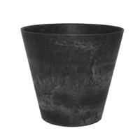 Ter Steege Plantenpot/bloempot - natuursteen look zwart - D22 x H20 cm