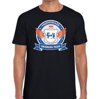 Vrijgezellenfeest blauw oranje drinking team t-shirt zwart heren 2XL  -